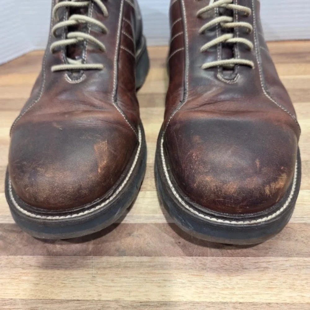 Johnston Murphy Oxfords Men's 12 M Brown Leather Lace Up Dress Casual Shoes